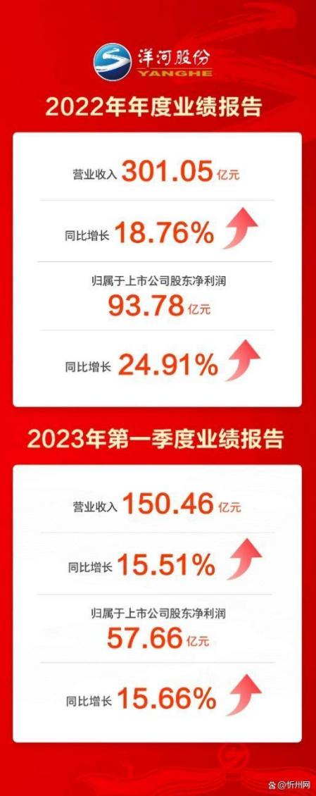 洋河股份2022年营收突破300亿 净利润93.78亿元